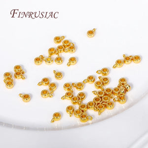 4X2.5MM 18K Plated Round Pendant Bail with Ring for Necklace Jewelry Making