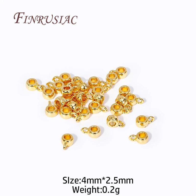 4X2.5MM 18K Plated Round Pendant Bail with Ring for Necklace Jewelry Making