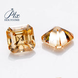 4X4-12x12mm Asscher Cut Moissanite Champagne VVS1 Loose Gemstones