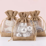 20 Pcs Burlap Drawstring Gift Bag - Tan Wedding Party Favor Bags