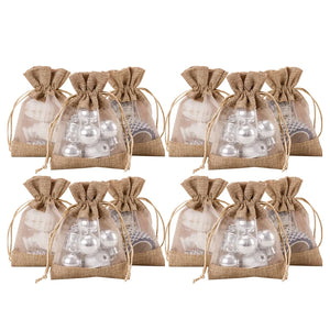 20 Pcs Burlap Drawstring Gift Bag - Tan Wedding Party Favor Bags