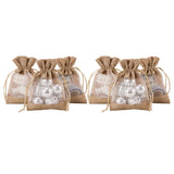 20 Pcs Burlap Drawstring Gift Bag - Tan Wedding Party Favor Bags
