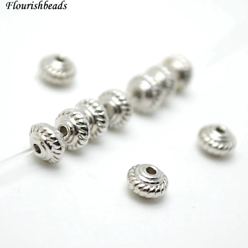 Silver Metal Rondelle Spacer Loose Beads 200pc/lot