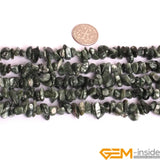 Green Seraphinite Clinochlore Baroque Chips Beads 15 Inch Strand