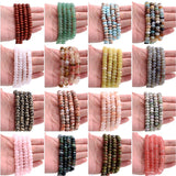 4X8MM Natural Oval Abacus Stone Beads Quartz Agates Lapis Lazuli Jaspers Spacer