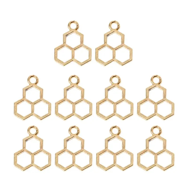 10x/Set Honeycomb Blank Frame for DIY Resin Pendant