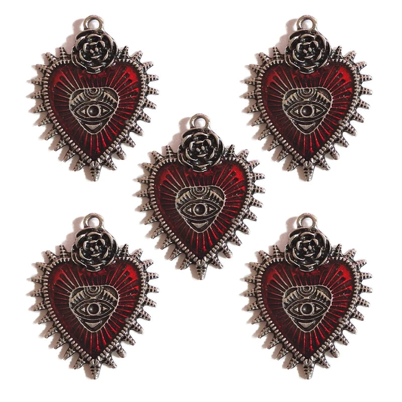 Gothic Halloween Eye Heart Pendant Jewelry