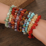 4XBE Crystal Bracelet Natural Stone Beads Jewelry Amethyst Aquamarine Wristband