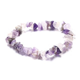 4XBE Crystal Bracelet Natural Stone Beads Jewelry Amethyst Aquamarine Wristband