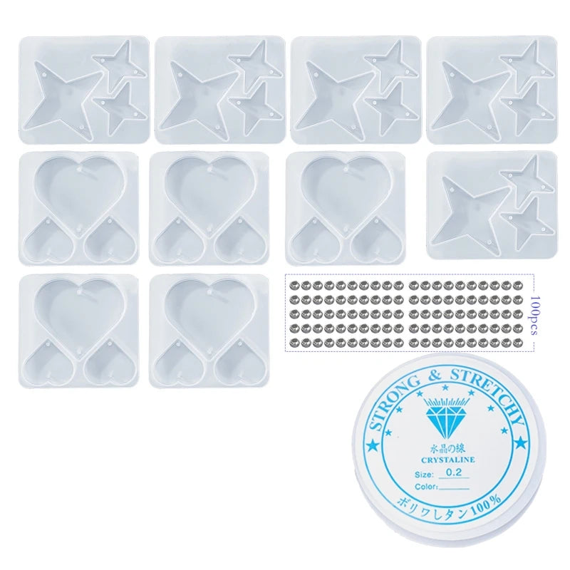 Heart Star Molds Wind Chime Epoxy Casting Silicone Mold DIY