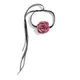 4XBE Rose Flower Collar Satins Necklace Clavicle Chain Temperament
