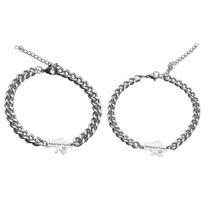 Ukraine Map Inscription Bracelet Charm Pendant Chain Bracelet