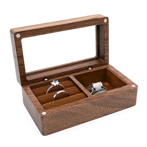 Wood Ring Box Interior Holder Jewelry Chest Organizer