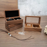 Wood Ring Box Interior Holder Jewelry Chest Organizer