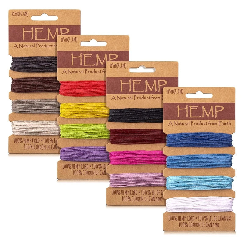 4XBF 1mm 16 Colors Waxed Hemp Cord - Jewelry Making Twine