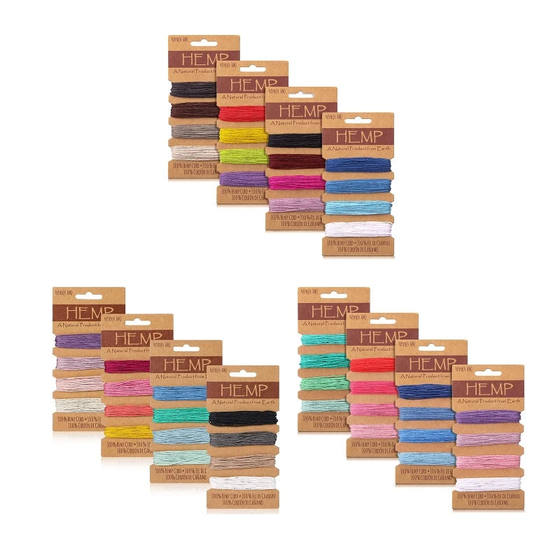 4XBF 1mm 16 Colors Waxed Hemp Cord - Jewelry Making Twine