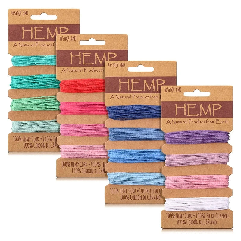 4XBF 1mm 16 Colors Waxed Hemp Cord - Jewelry Making Twine