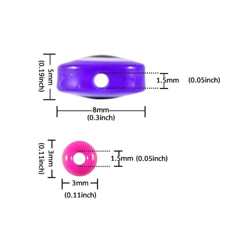 24 Grids Colorful EVIL EYE Lamp Beads Flat Round Spacer Bulb DIY Craft