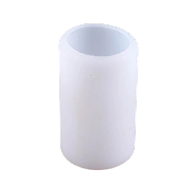 Cylindrical Bottle Lamp Resin Mold with Switch USB Powered Wooden Base