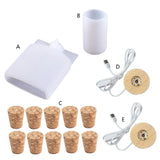Cylindrical Bottle Lamp Resin Mold with Switch USB Powered Wooden Base