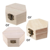 4XBF Unpainted Wooden Jewellery Box with Hinged Lid