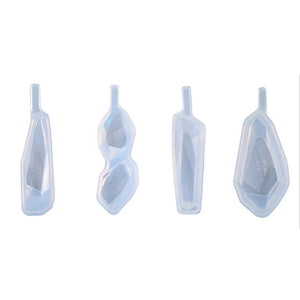 4XBF Earrings Keychain UV Resin Mould DIY Necklaces Pendants Casting Mould