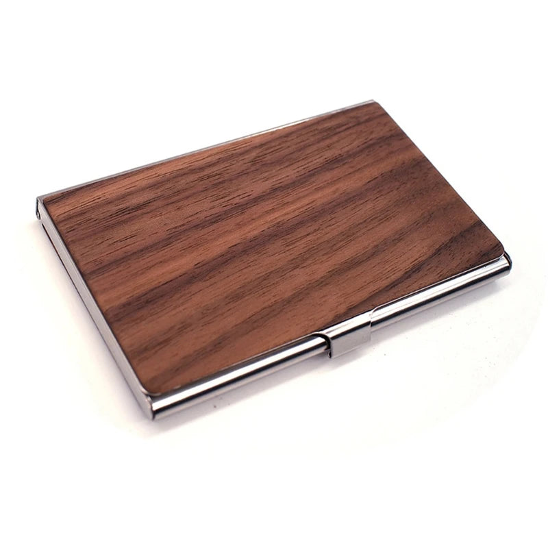4XBF Natural Wood Business Card Holder Pocket Slim for CASE