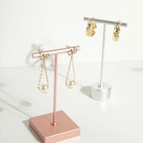 4XBF Jewelry Display T Bar Earrings Stand Metal Ring Holder Organizer