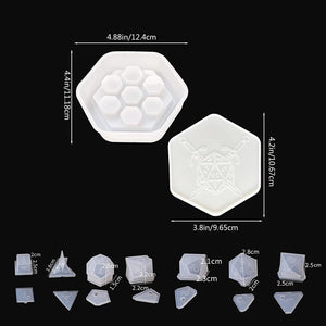 4XBF Dice Box & Storage Silicone Molds Set with Syringe for Craft