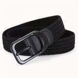 Men's Stylish Elastic Belt with Alloy Buckle, Casual & Business Wear