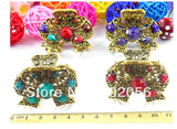 Vintage Rhinestone Crown Hair Claw Clips Set