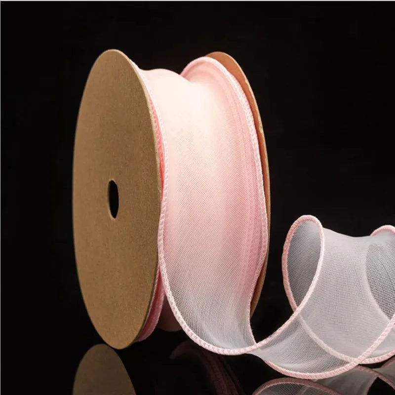Colorful Organza Ribbon Wave Silk Bow for Hair Wrapping