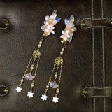 Orchid Flower Hairpin with Rhinestones Girl Hair Clip Headdress