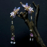 Orchid Flower Hairpin with Rhinestones Girl Hair Clip Headdress
