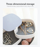 Plastic Jewelry Storage Box Rotation Earring Necklace Organizer