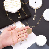 Moon Star Charms Chains Brass Cable Chains for DIY Choker Necklace Bracelet