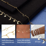 Moon Star Charms Chains Brass Cable Chains for DIY Choker Necklace Bracelet