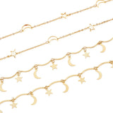 Moon Star Charms Chains Brass Cable Chains for DIY Choker Necklace Bracelet