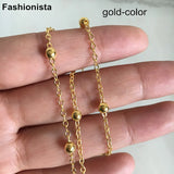 Brass Ball Chain For Jewelry Making, 2mm Diameter, Gold/Silver/Bronze