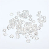 1000pcs Silver Small Beads 7 Flower Spacer Beads Round Metal Daisy Wheel Bead