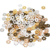 1000pcs Silver Small Beads 7 Flower Spacer Beads Round Metal Daisy Wheel Bead