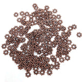 1000pcs Silver Small Beads 7 Flower Spacer Beads Round Metal Daisy Wheel Bead