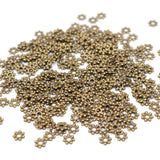 1000pcs Silver Small Beads 7 Flower Spacer Beads Round Metal Daisy Wheel Bead