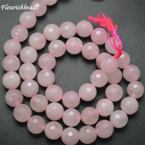 Rose Quartz Stone Round Loose Beads DIY Jewelry Necklace Making