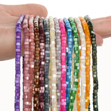 4mm Natural Shell Beads Two-Color Cylinder Spacer Loose Beads 150pcs