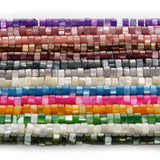 4mm Natural Shell Beads Two-Color Cylinder Spacer Loose Beads 150pcs