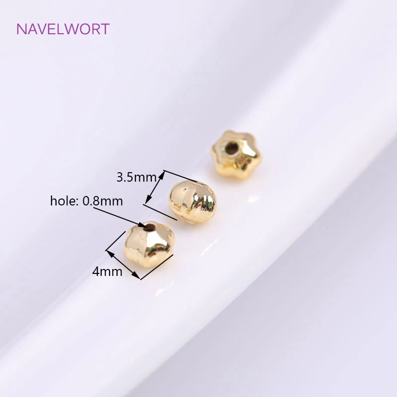 4mm 18K Brass Spacer Beads High Small Star Loose Beads