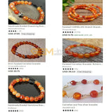 Natural Carnelian Agate Faceted Round Beads 15 Inches