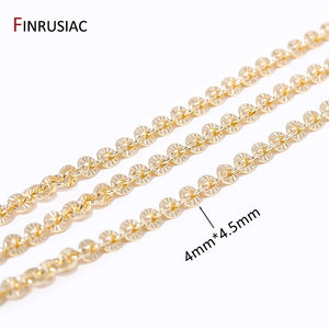 14K Gold Plated Textured Chains for Necklace Making DIY Jewelry Crafts