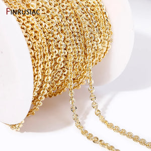 14K Gold Plated Textured Chains for Necklace Making DIY Jewelry Crafts